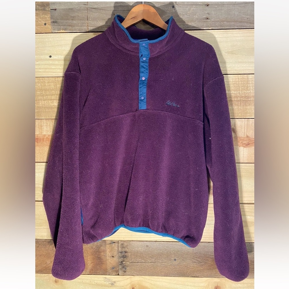 VTG 80s 90s LL Bean Purple Fleece Pullover Snap Button Sweatshirt
K337 Mens L